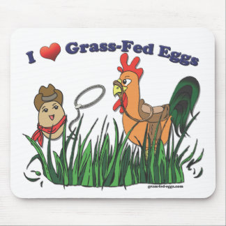 Jag hjärta Gräs-Matade ägg Musmatta