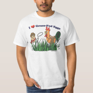Jag hjärta Gräs-Matade ägg T-shirt