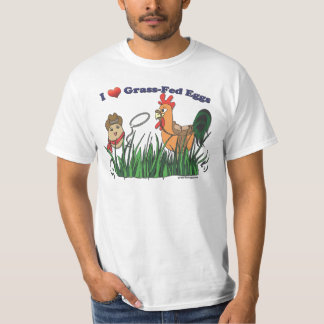 Jag hjärta Gräs-Matade ägg T-shirt