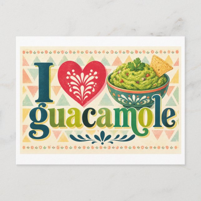 "Jag [Hjärta] Guacamole" Vykort (Framsida)