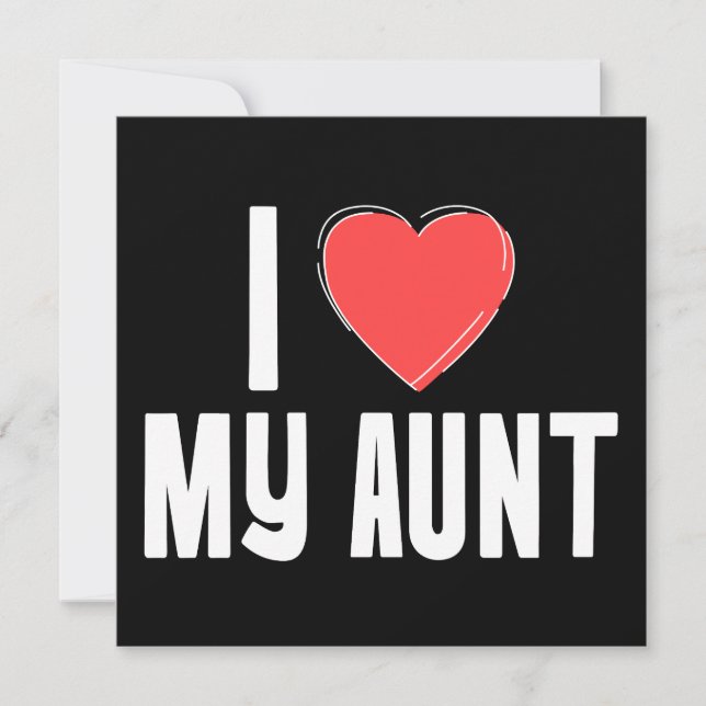 Jag (hjärta) hälsningskort för Moster - Söt och en Julkort (Framsida)