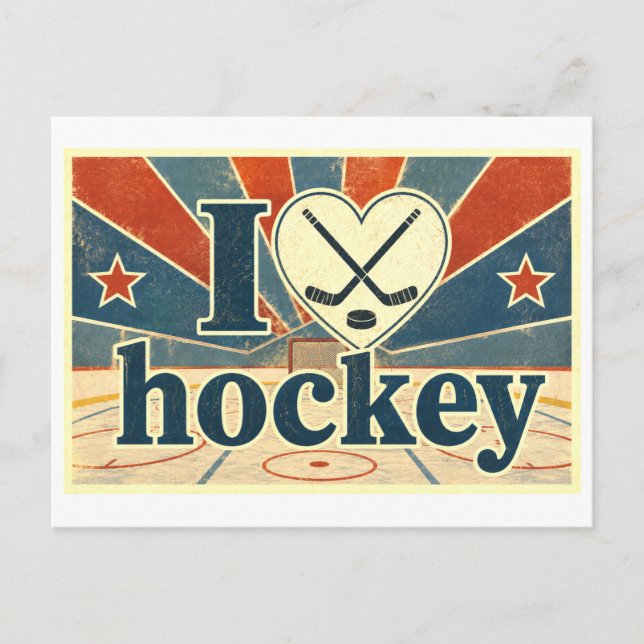 "Jag [Hjärta] Hockey" Vykort (Framsida)