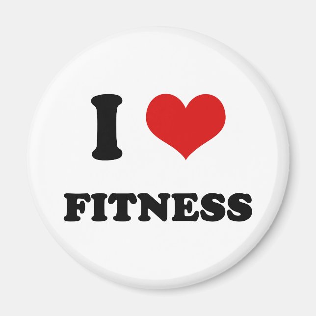 Jag hjärta i Kärlek Fitness Magnet (Framsidan)