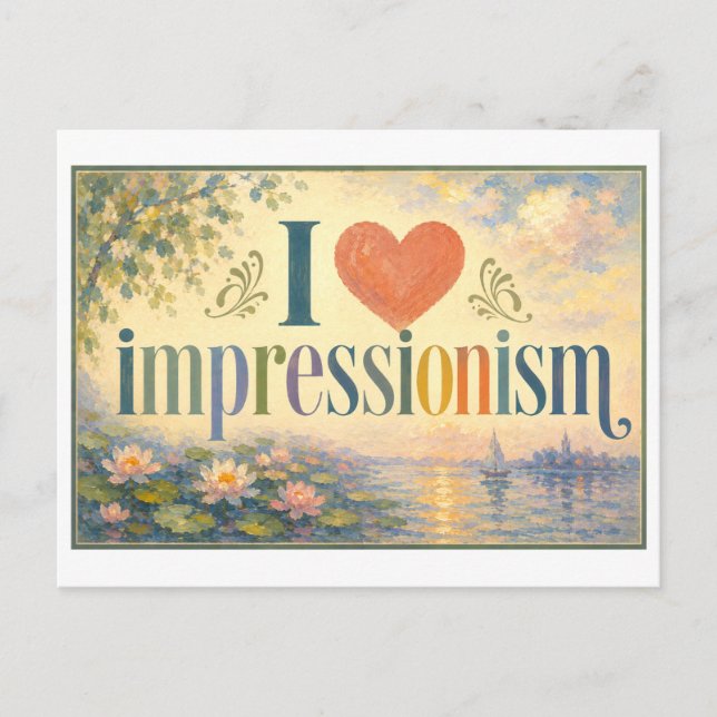 "Jag [Hjärta] Impressionism" Vykort (Framsida)