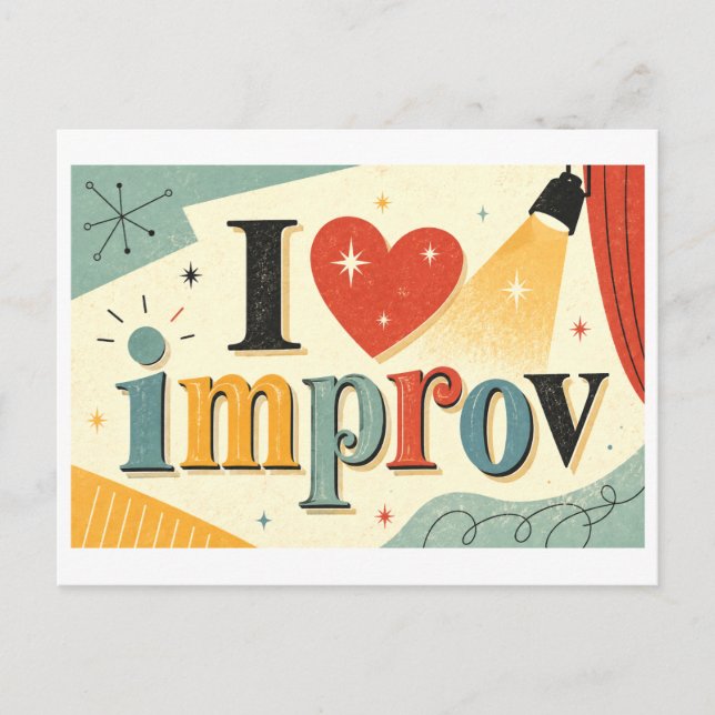 "Jag [Hjärta] Improv" Vykort (Framsida)