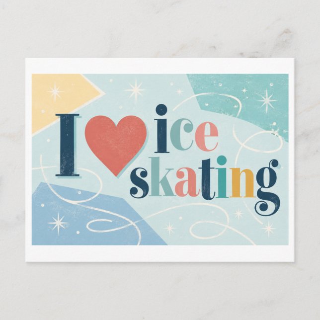"Jag [Hjärta] Is Skating" Vykort (Framsida)