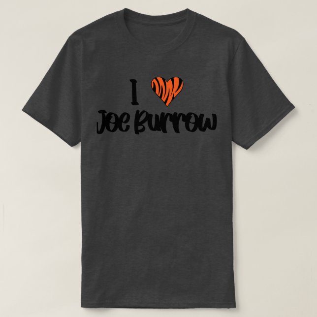 Jag hjärta Joe Burrow T Shirt (Design framsida)