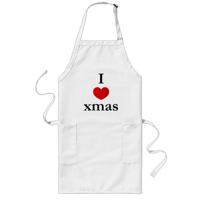 Jag hjärta Julafton - julpron Långt Förkläde (Framsidan)