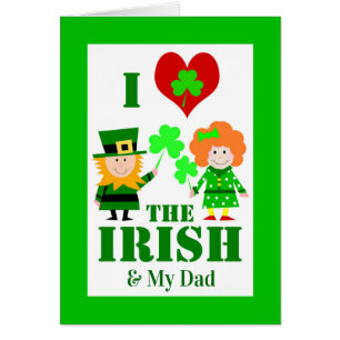Jag hjärta Kärlek irländarna och Pappa St Patrick' Hälsningskort