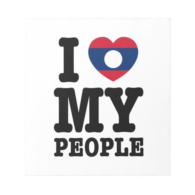 Jag hjärta (Kärlek) Mina lao-folk Anteckningsblock (Framsida)