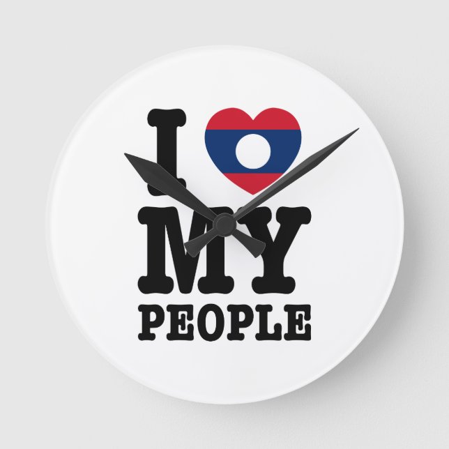 Jag hjärta (Kärlek) Mina laofolket Rund Klocka (Framsida)