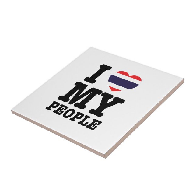 Jag hjärta (Kärlek) Mina thailändska människor Kakelplatta (Sidan)