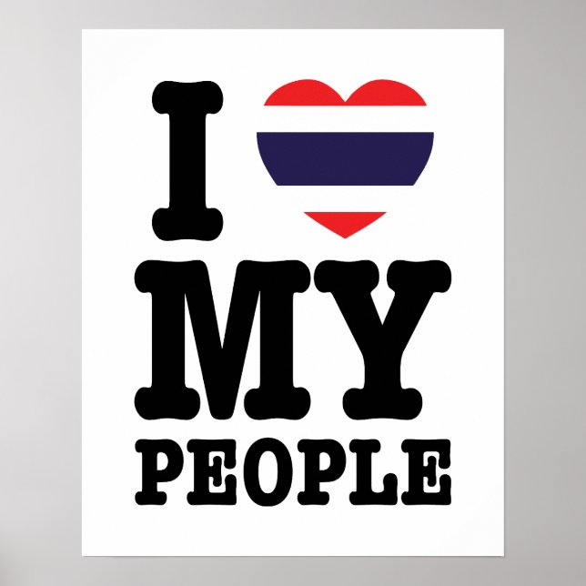 Jag hjärta (Kärlek) Mina thailändska människor Poster (Framsidan)