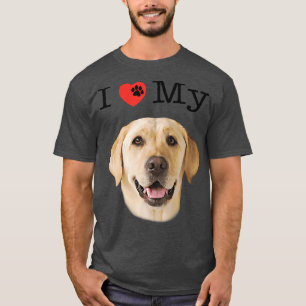 Jag hjärta Kärlek Mitt Gul lab Porträtt i Labrador T Shirt