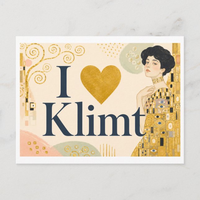 "Jag [Hjärta] Klimt" Vykort (Framsida)
