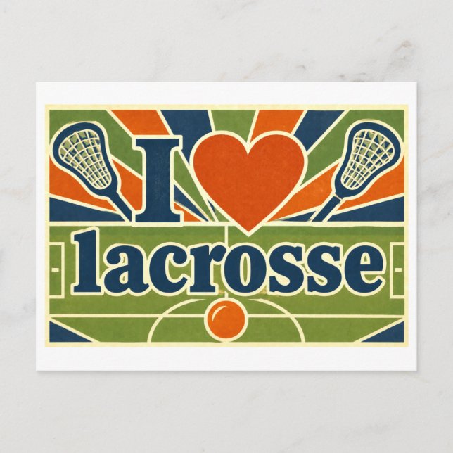 "Jag [Hjärta] Lacrosse" Vykort (Framsida)