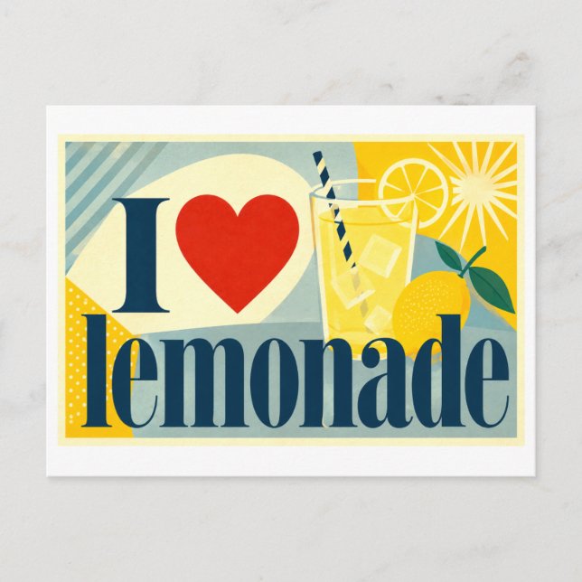 "Jag [Hjärta] Lemonad" Vykort (Framsida)