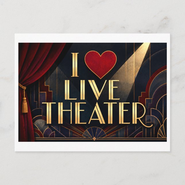 "Jag [Hjärta] Live Teater" Vykort (Framsida)