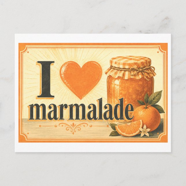 "Jag [Hjärta] Marmelad" Vykort (Framsida)