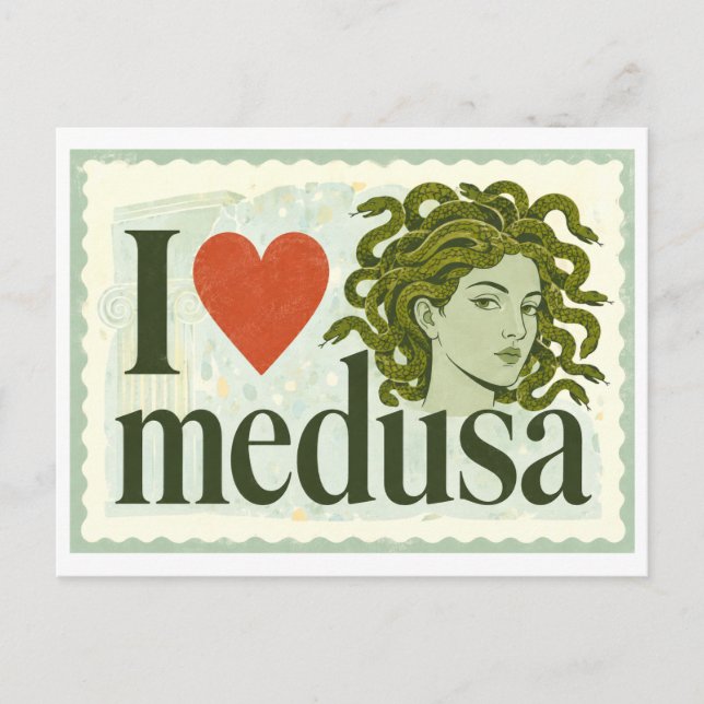 "Jag [Hjärta] Medusa" Vykort (Framsida)