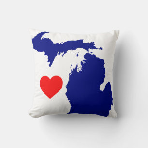 Jag hjärta Michigan underbar sjö stat Kudde