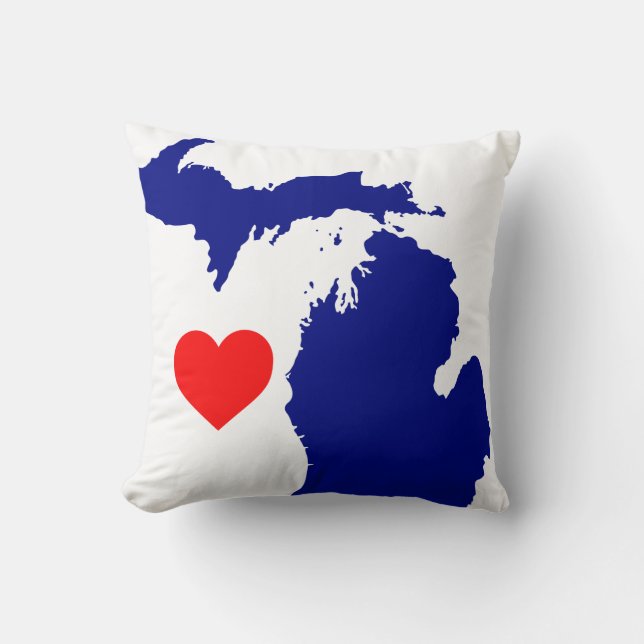 Jag hjärta Michigan underbar sjö stat Kudde (Framsida)