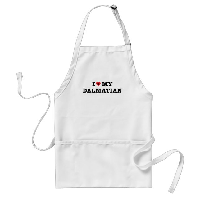 Jag hjärta min Dalmatian Apron Förkläde (Framsidan)