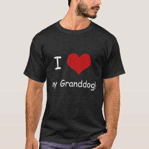 Jag hjärta min Granddog unisex- skjorta, mörk Tee Shirt