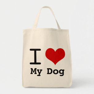 Jag hjärta min Hund Tygkasse