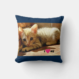 Jag hjärta min katt kudde