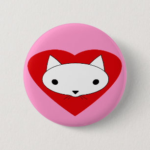 Jag hjärta min kattrosor knäppas pinback knapp