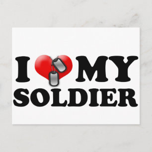 Jag (hjärta) Min soldat Vykort