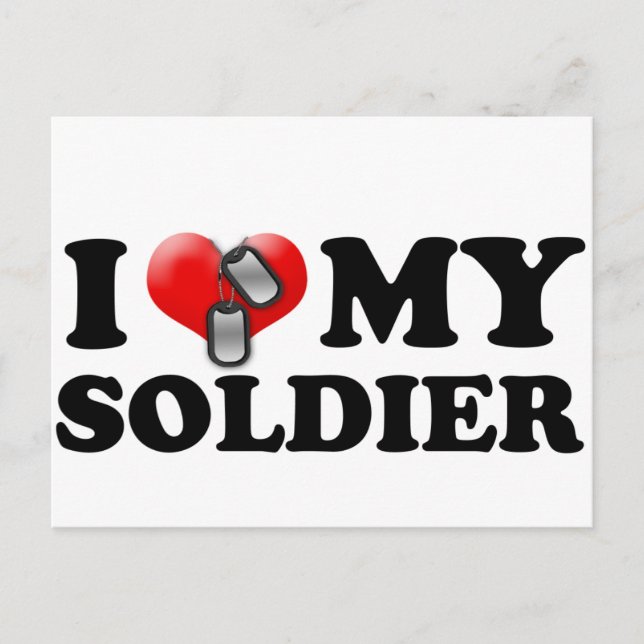 Jag (hjärta) Min soldat Vykort (Framsida)