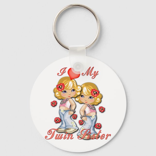 Jag (hjärta) min tvillingsyster nyckelring (Framsida)