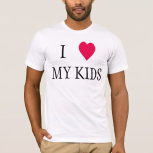 Jag hjärta mina barn röda hjärtan-T för pappa T Shirt