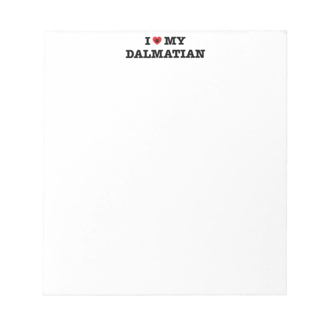 Jag hjärta mitt Dalmatiska Anteckningsblock (Framsida)