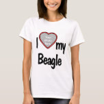 Jag hjärta mitt hjärta - foto som faller i T-skirt T Shirt<br><div class="desc">Den här roligtens t-shirt kommer att visa hur mycket du kärlekar din beagle! Skjortan har en roligt hjärtformade fotodroppe i ram där du kan ladda upp ett foto av din egen beagle. Hundälskarna kommer att falla i kärlek med roligtens anpassade t-shirt som gör att du kan ladda upp ditt eget...</div>
