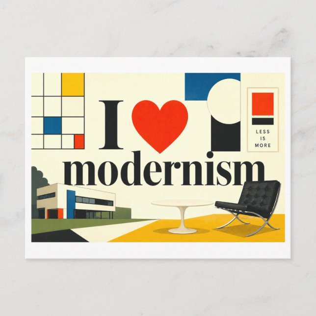 "Jag [Hjärta] Modernism" Vykort (Framsida)