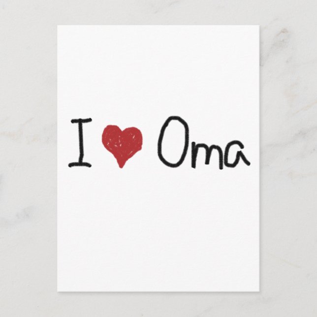 Jag hjärta Oma Vykort (Framsida)