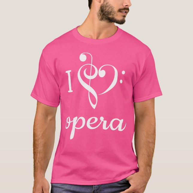 Jag hjärta opera T Shirt Kärlek singing Treble Bas (Framsida)