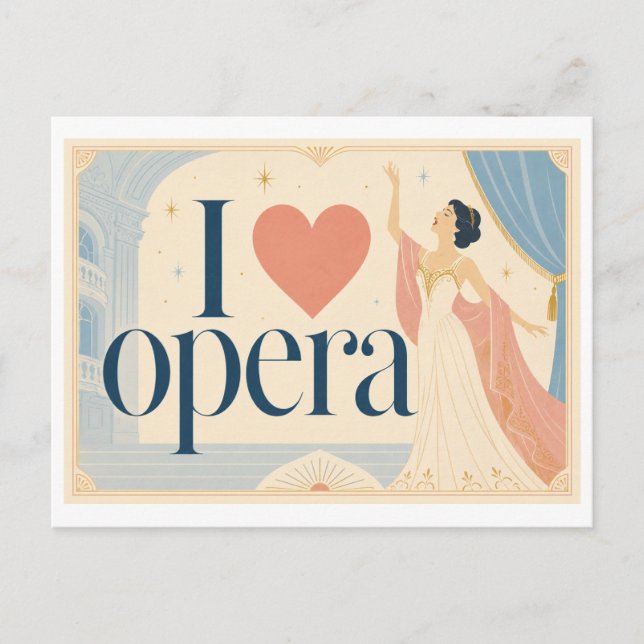 "Jag [Hjärta] Opera" Vykort (Framsida)