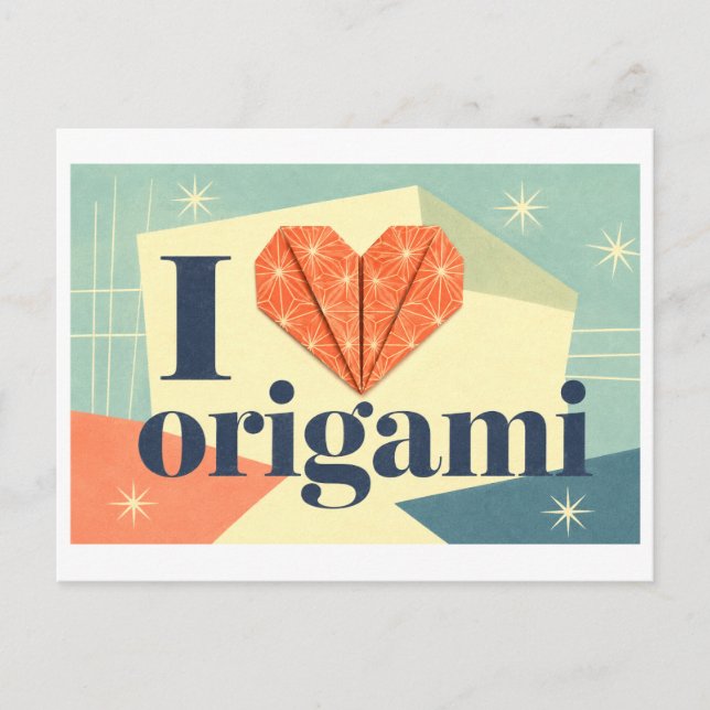 "Jag [Hjärta] Origami" Vykort (Framsida)