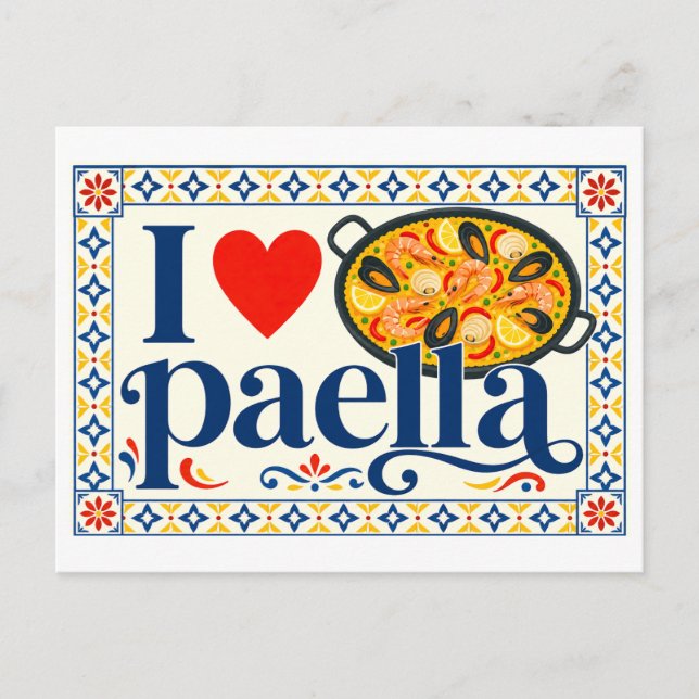 "Jag [Hjärta] Paella" Vykort (Framsida)