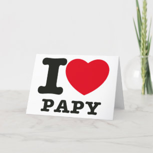 Jag hjärta Papy Tack Kort