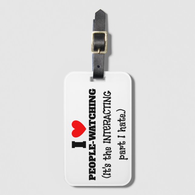 Jag (hjärta) Personer som tittar på, interagerar m Bagagebricka (Framsida vertikal)