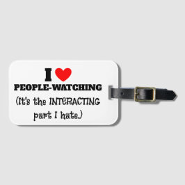 Jag (hjärta) Personer som tittar på, interagerar m Bagagebricka