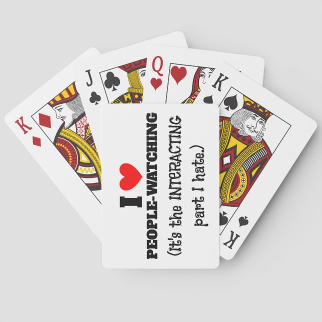 Jag (hjärta) Personer som tittar på, interagerar m Casinokort (Baksidan)