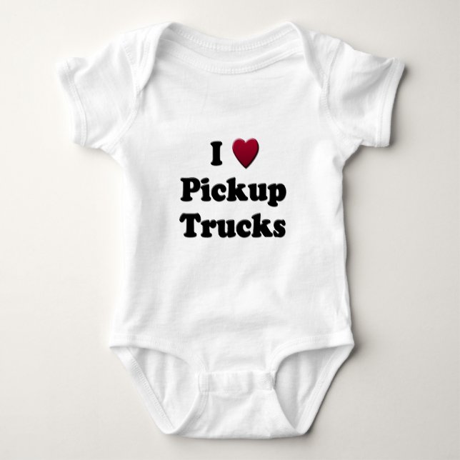 Jag hjärta Pickupa Lastbilar T-shirt (Framsida)
