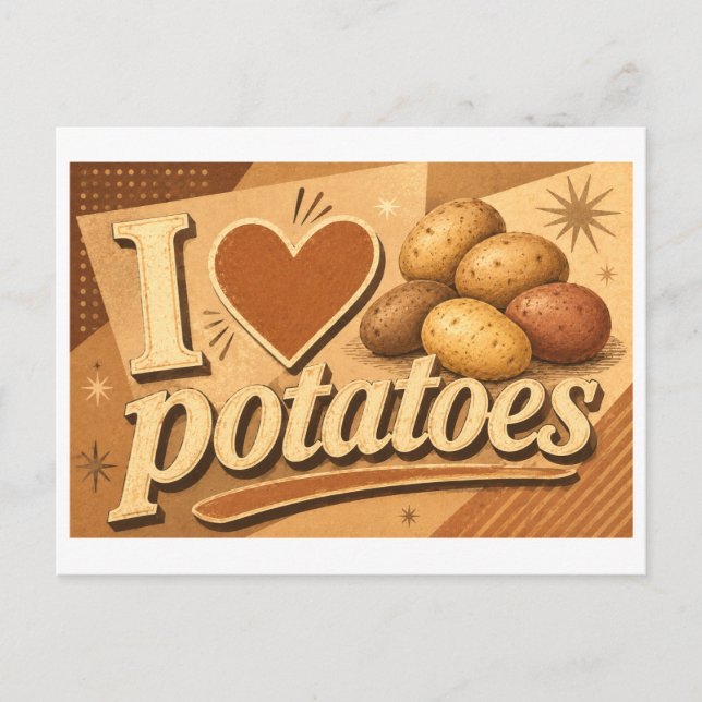 "Jag [Hjärta] Potatis" Vykort (Framsida)