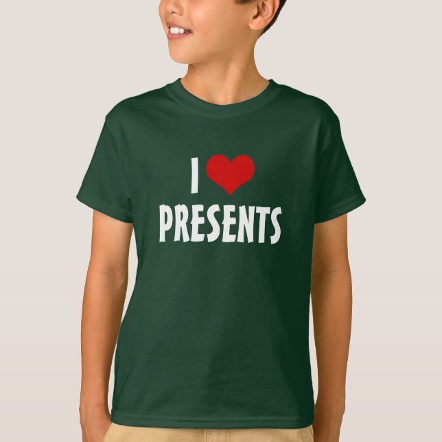 Jag [hjärta] presenter t-shirt (Framsida)